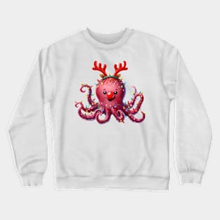 Christmas Red Nose Octopus Crewneck Sweatshirt